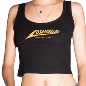 Brandy Melville Black Los Angeles Bolt Tank one size